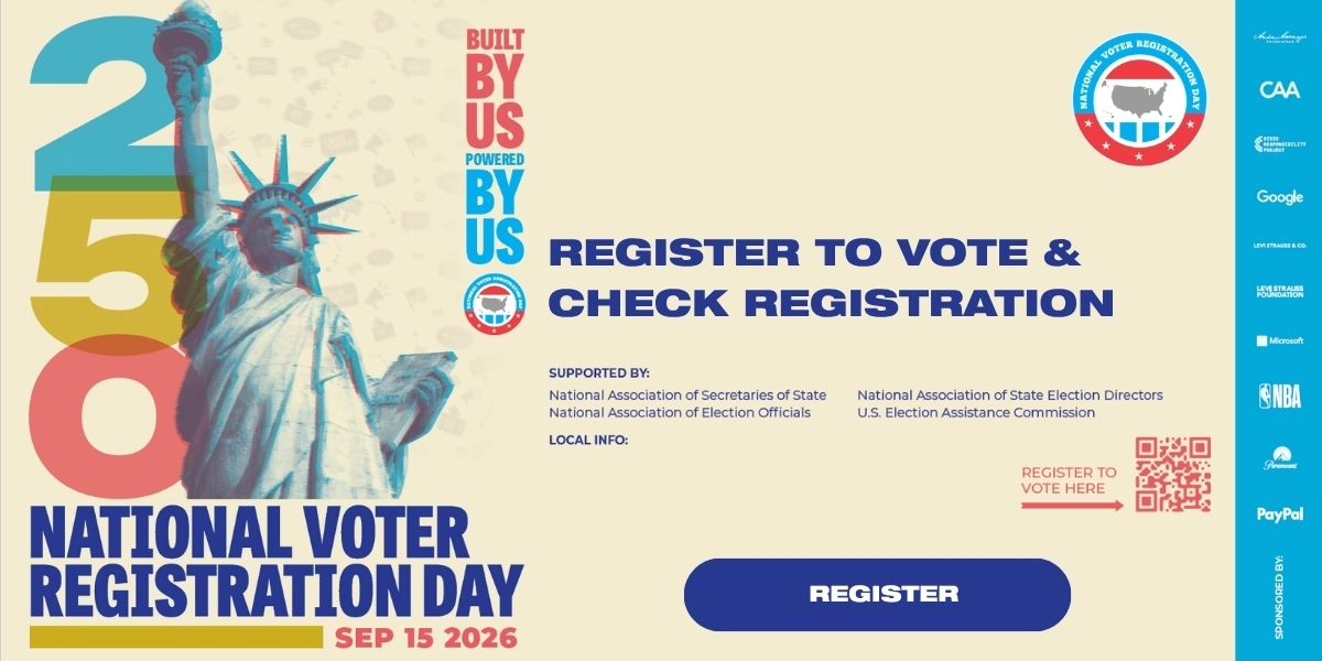 National Voter Registration Day
Organized by National Association of Secretaries of State (etc.)
Tuesday, September 15