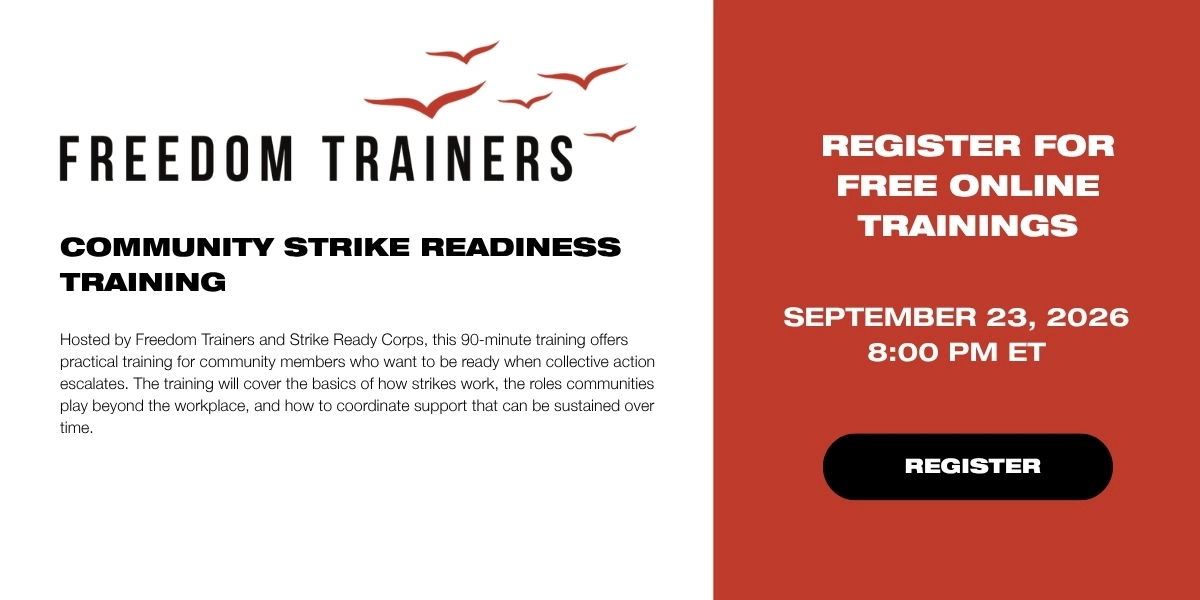 Strike Ready Corps: Community Strike Readiness Training
Wednesdays 9/23 at 8pm ET
freedomtrainers.net/trainings