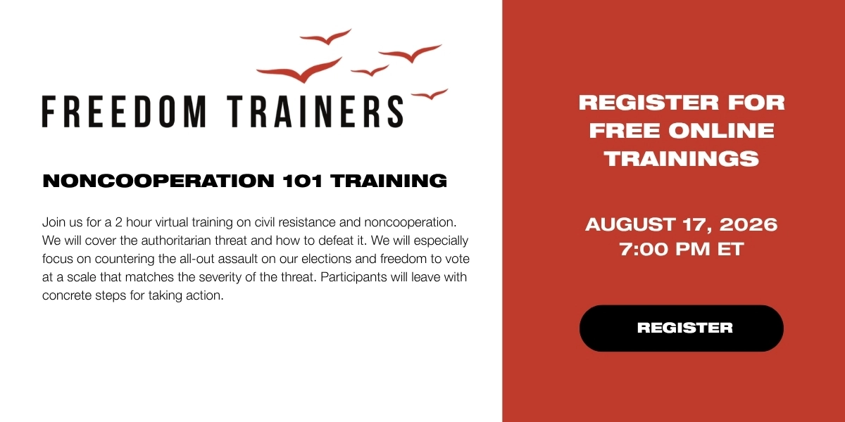 Freedom Trainers - Noncooperation 101 Training - August 17, 2026